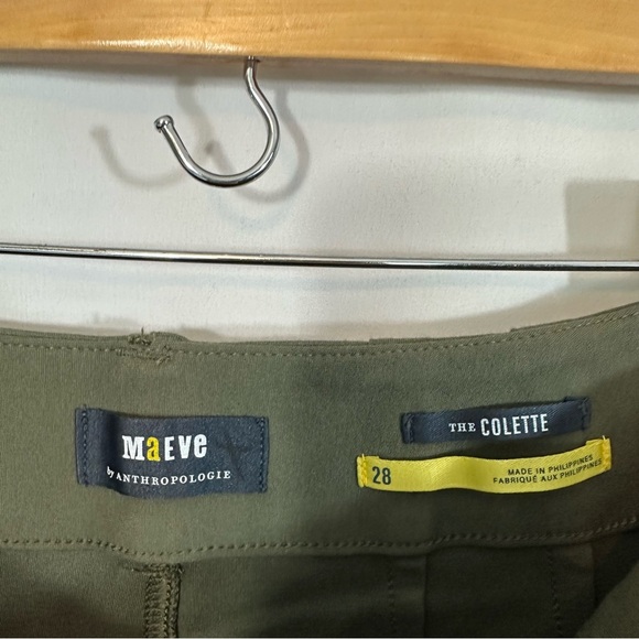 Anthropologie Maeve The Colette High Rise Wide Leg Ponte Pants in Olive Green - Picture 10 of 12